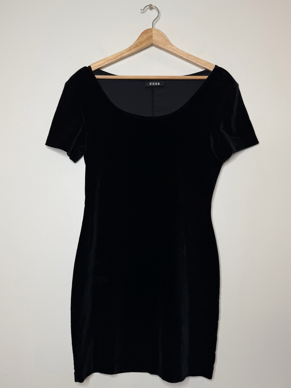 True Vintage Kors Made in Italy Black Velvet Mini Dress Little Black dress LBD